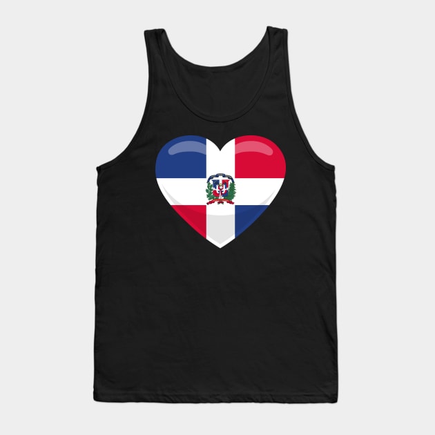 Dominican Republic Flag Heart Tank Top by SunburstGeo